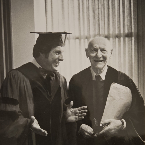 Isaac Bashevis Singer receiving an honorary doctorate at Spertus Institute