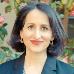 Headshot of Daniella Farah in front of a floral scene