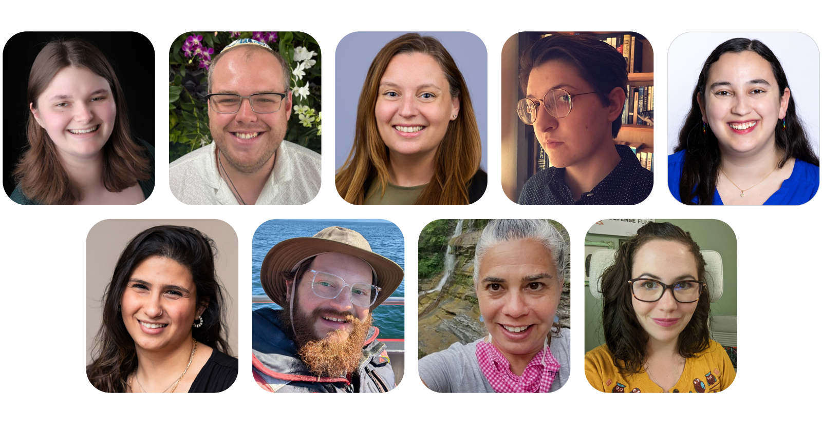 Headshots of nine new students in the MAJPS program